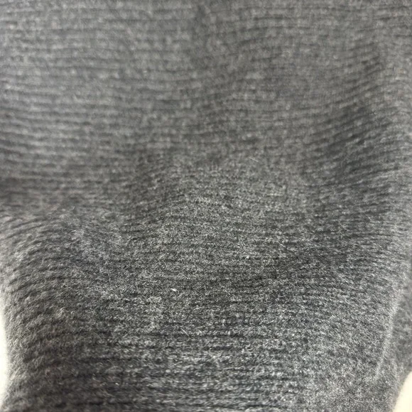 Garnet Hill 100% Cashmere Sweater Womens Medium Gray Mock Neck Ribbed Cable - Picture 10 of 10